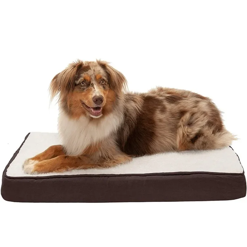 Dog kennel, dog warm bed, non-slip cotton thickened lying mat