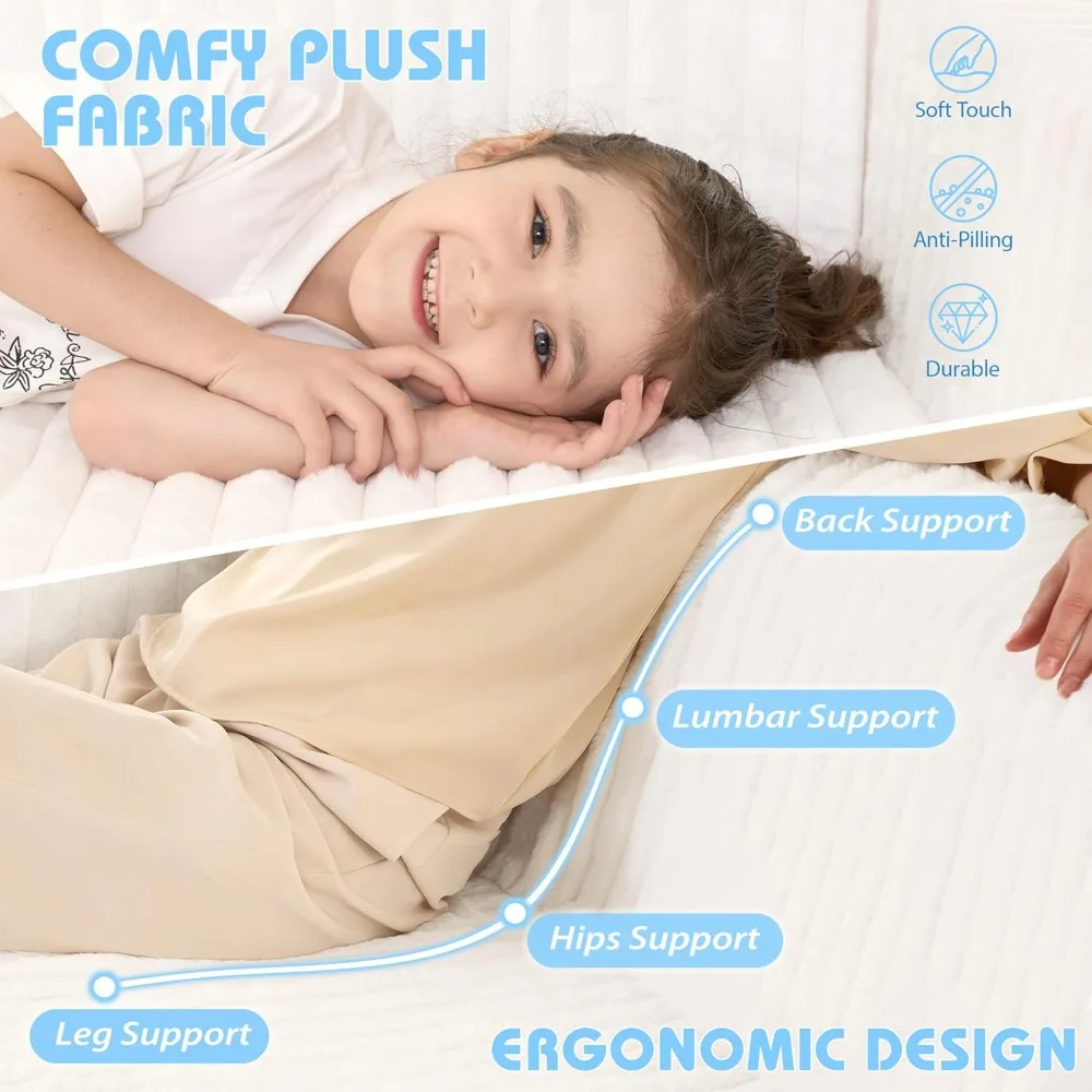 Convertible Sofa Bed, Portable Folding Chair with Armrests, Comfortable Multi-Purpose Floor Couch