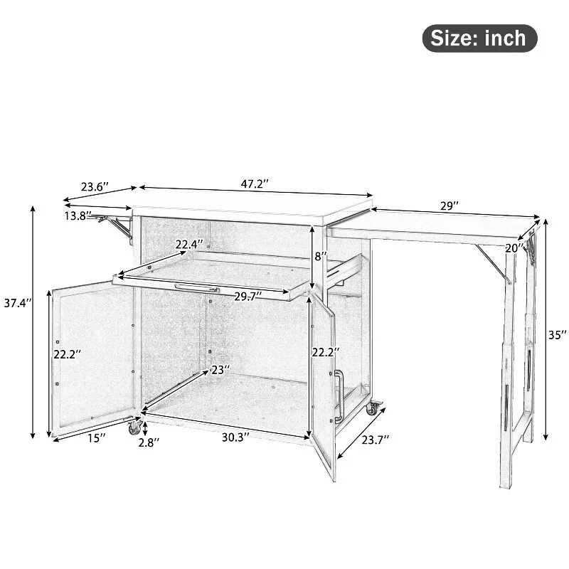 Kitchen Cart Trolley Storage Multifunctional Cart Shelf Kitchen Auxiliary Furniture Handcart Organizer Folding Portable Island