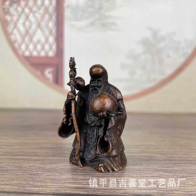 Vintage Miniature Character Longevity Fortune Wealth Buddha Statue Three Stars Tea Table Home