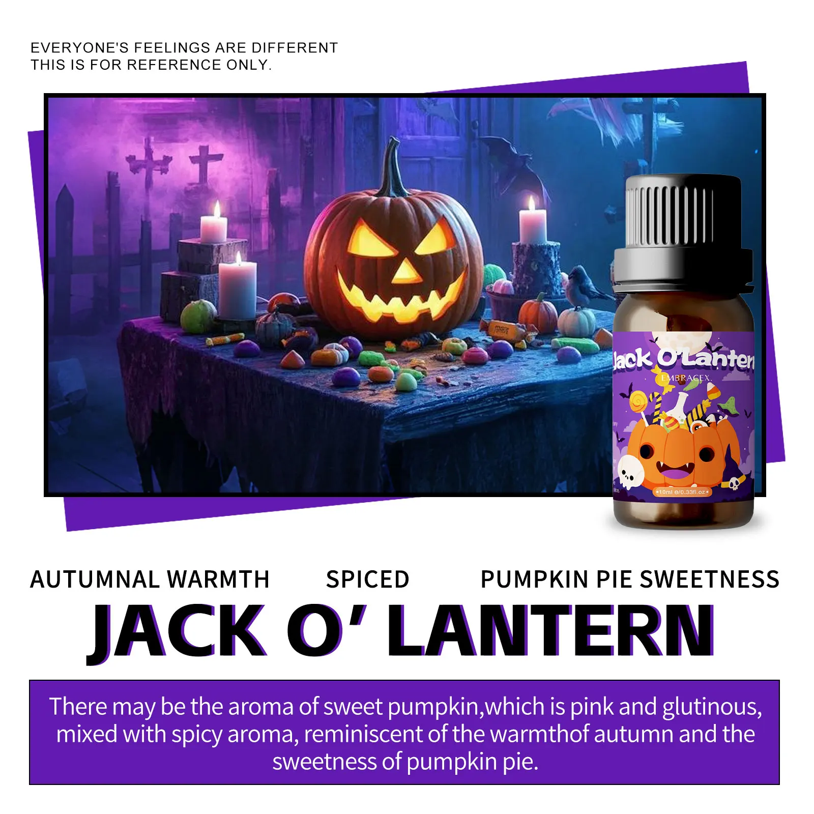 10ml Jack O'Lantern Fragrance Oils Long Lasting Fragrance Oils Halloween Candle Making Air Freshener Diffuser Halloween Gifts