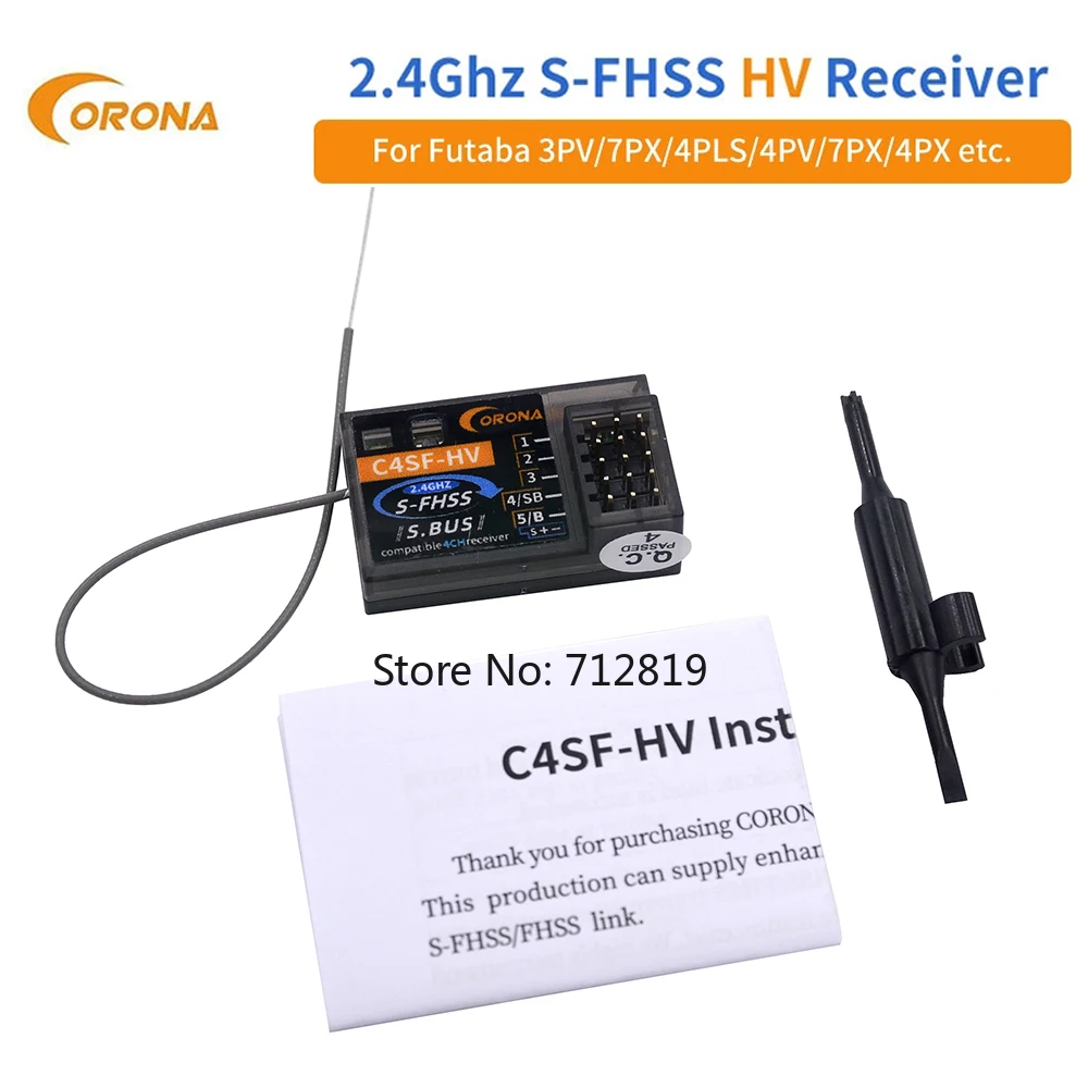 Corona 2.4GHz R4SF R6SF R8SF C4SF-HV S-FHSS/FHSS Compatible for FUTABA S-FHSS T6 14SG Toy Model Car Accessory and Parts