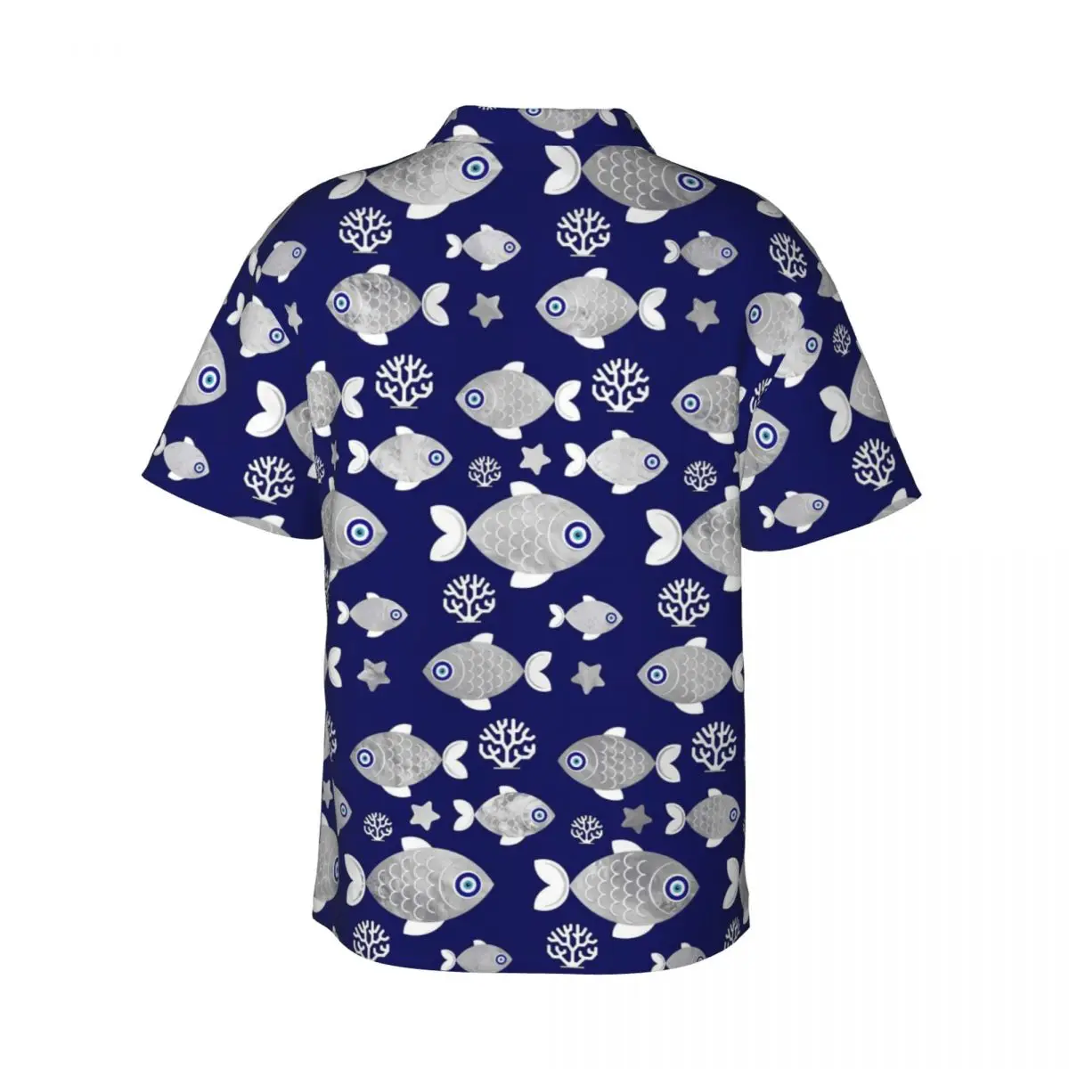 Camisa de vacaciones con mal de ojo de pez para hombre, camisas informales de animales, blusas hawaianas de manga corta personalizadas, novedad, blusas de gran tamaño, regalo de cumpleaños