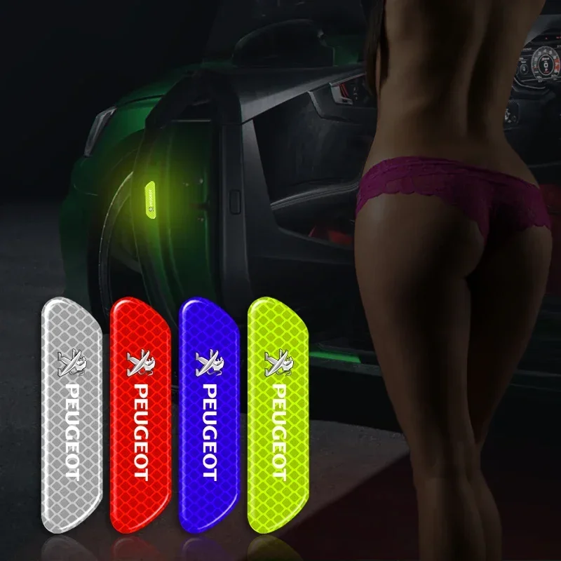 

3M Adhesive Car Door Reflective Sticker Safety Opening Warning Decals For Peugeot 408 508 RCZ 208 3008 2008 206 207 307 Gadgets