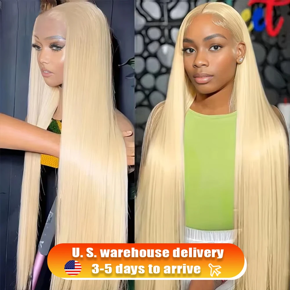 

200 Density Colored 30Inch 613 Blond Straight Lace Front Wig Human Hair Wigs 13x4 13x6 HD Transparent Lace Frontal Wig For Women