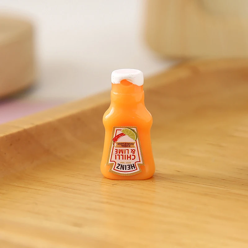10 Teile/satz Puppenhaus Miniatur Tomatensauce Erdbeere Sauce Marmelade Glas Modell Puppe Haus Küche Mini Pretend Spielen Lebensmittel Zubehör