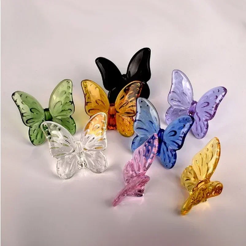 

Colored Glaze Crystal Butterfly Ornaments Home Decoration Crafts Holiday Party Gifts