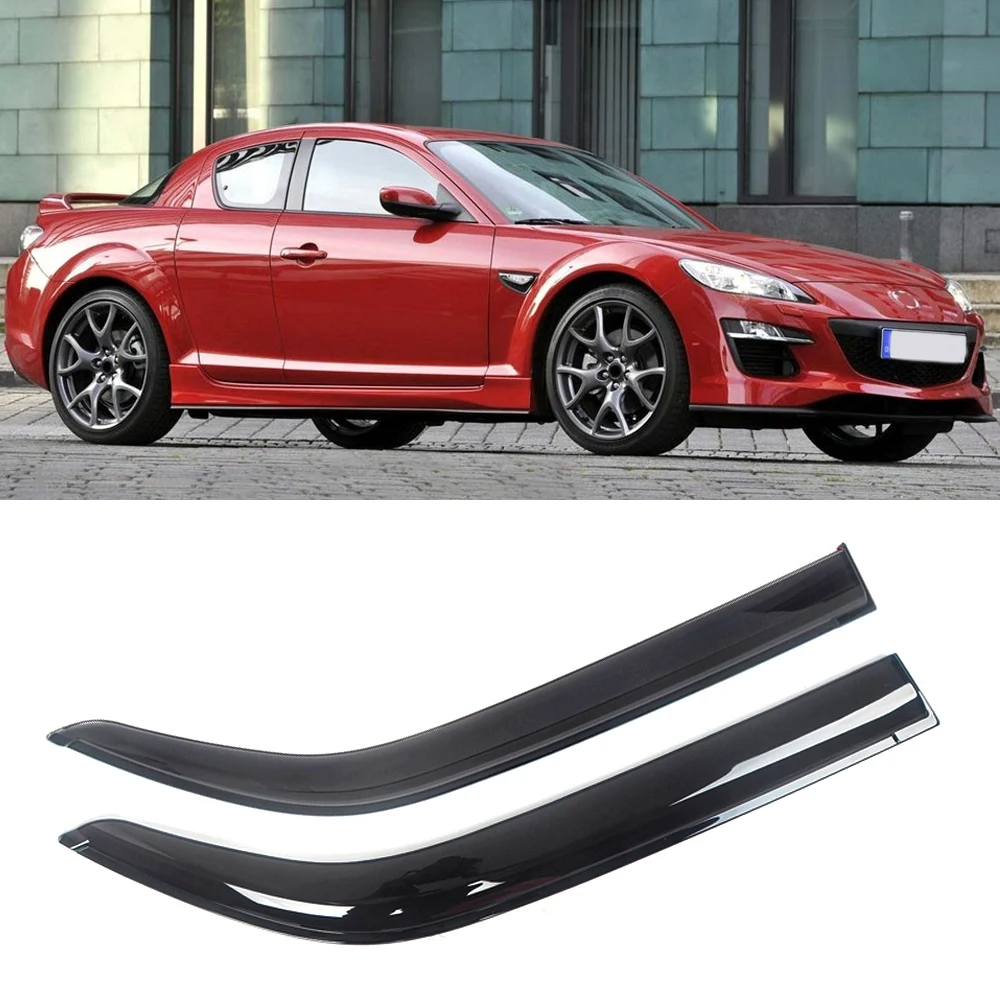 For Mazda RX-8 2003-2012 Car Side Window Visor Sun Rain Guard Shade Shield Shelter Protector Cover Trim Frame Sticker Accessory