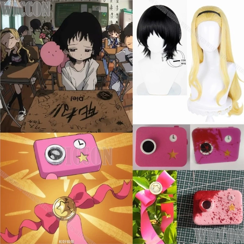 

Kuze Shizuka Kirarazaka Marina Anime Takopi’s Original Sin Cosplay Wig Girl Happy Camera Ribbon Halloween Christmas Carnival Cos