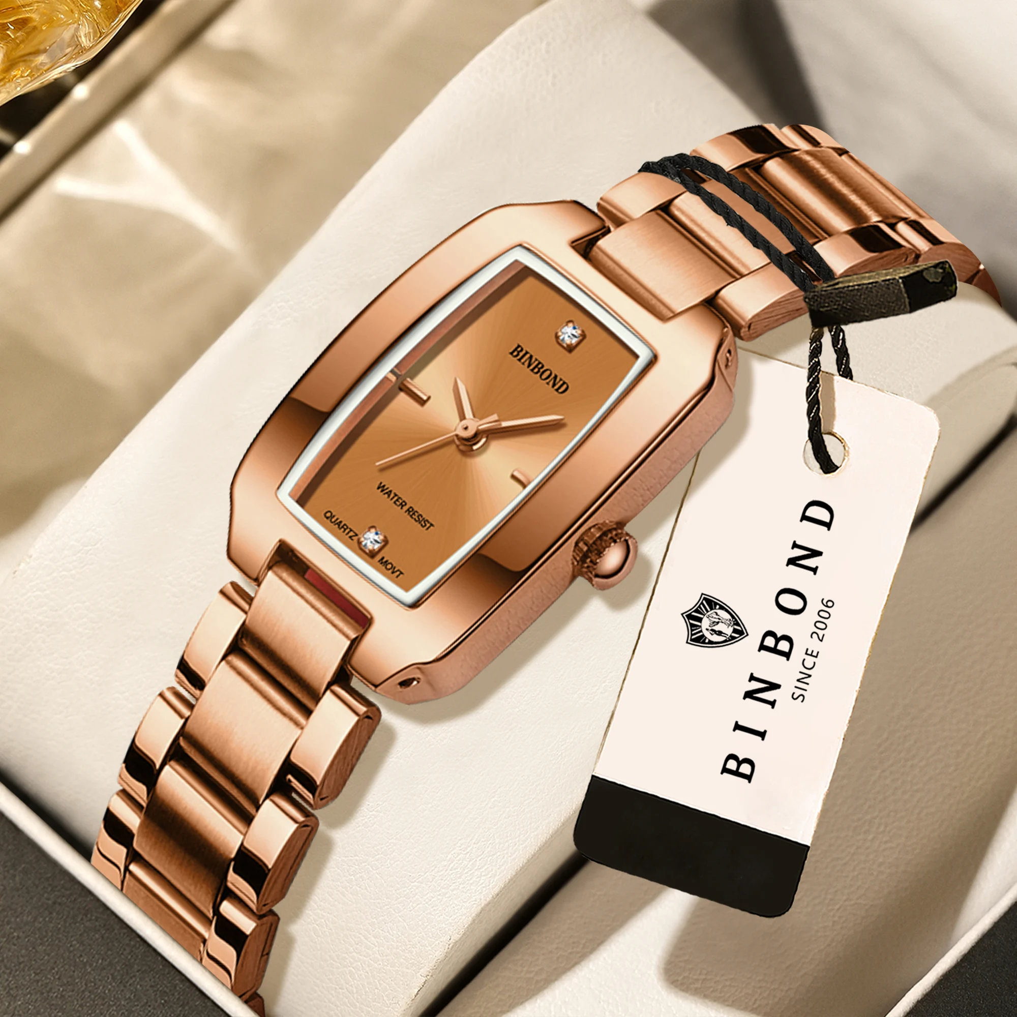 

BINBOND Luxury durable sleek quartz wristwatches for ladies luminous waterproof accurate women's watches fashion casual reloj