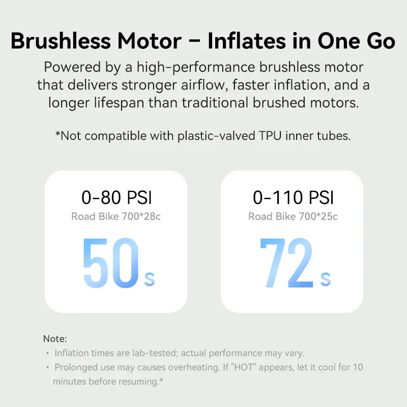 XOSS AirCube 120PSI مضخة دراجة صغيرة مضخة هواء محمولة مع صمامات شريدر بريستا قابلة للشحن منفاخ هواء ملحقات الدراجة #6