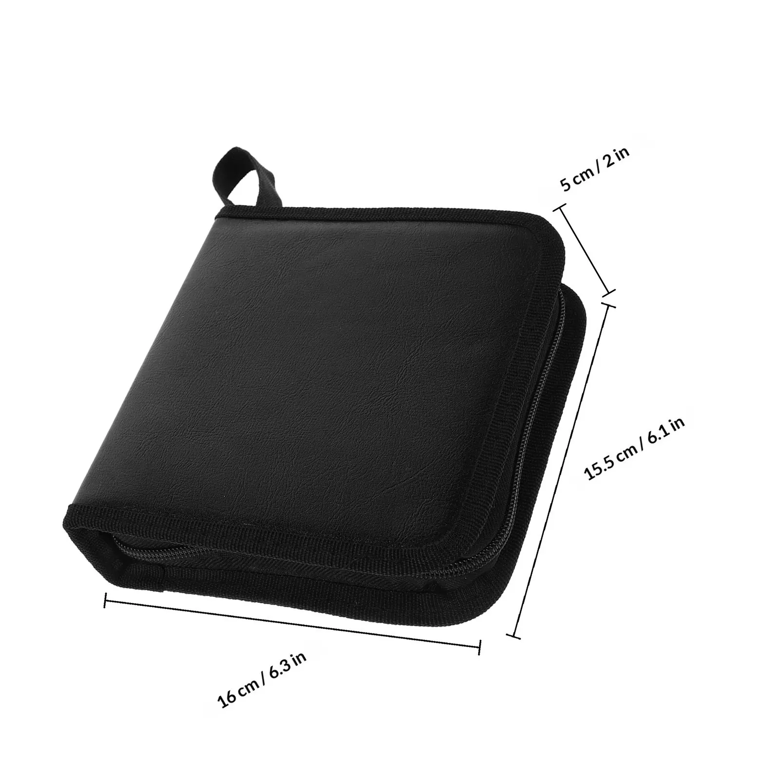 40-Piece PU Cd Dvd Storage Bag Stylish Sleek Disc Pouch Holder Organizer for Car Home Travel USB Drives Cables Debris-Proof