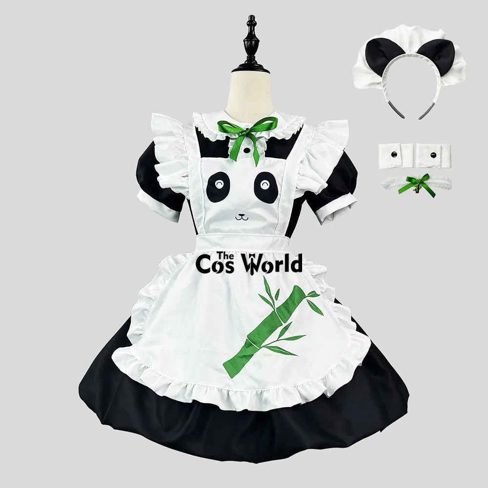 S-5XL Japanse Lolita Sweet Panda Dienstmaagd Meid Restaurant Schort Jurk Uniform Outfits Anime Cosplay Kostuum