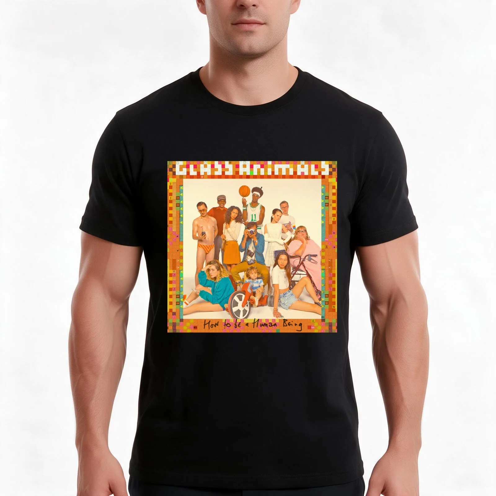Glass Animals T-Shirt, Summer Casual Cotton Tee, Oversized Streetwear Tops, Vintage Graphic Print, Loose Fit Short Sleeve