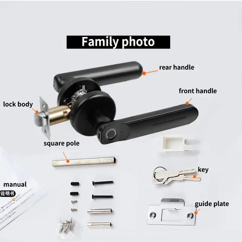 Cerradura de puerta inteligente para el hogar, dispositivo electrónico con huella dactilar, llave TTlock, desbloqueo por aplicación, para interior, oficina, habitación y dormitorio