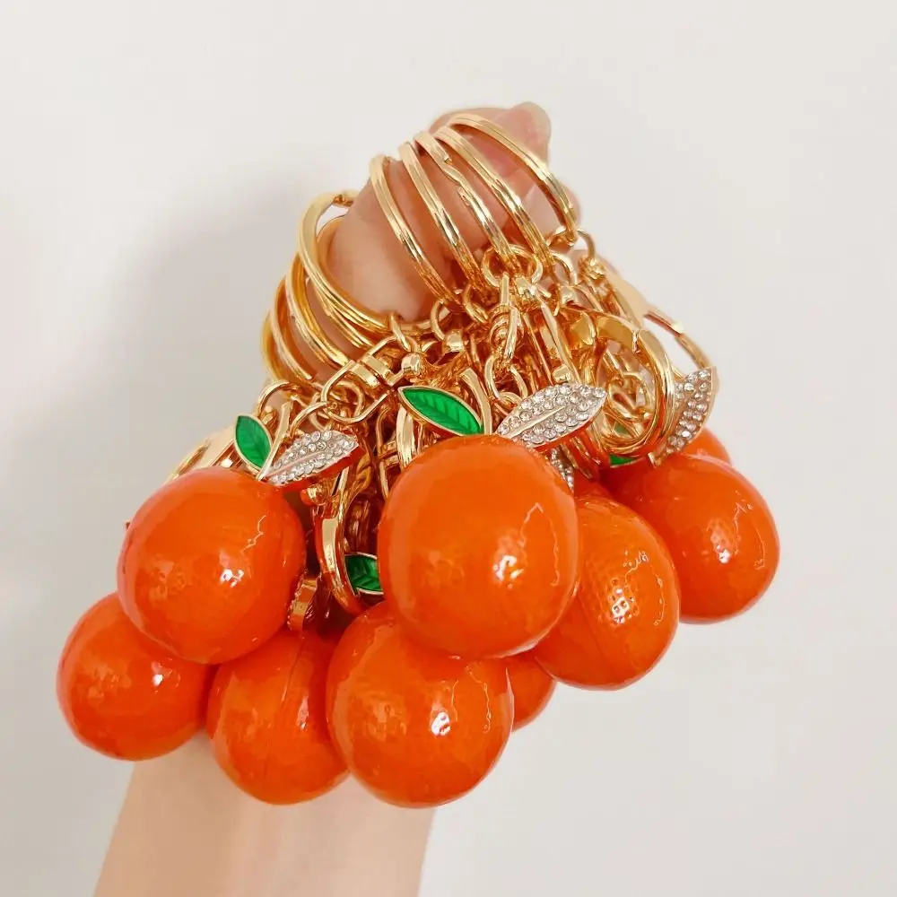 

Bag Accessories Ornaments Orange Keychain 3D Crafts Exquisite Simulation Orange Pendant Creative Alloy Orange Charms Lady/Women
