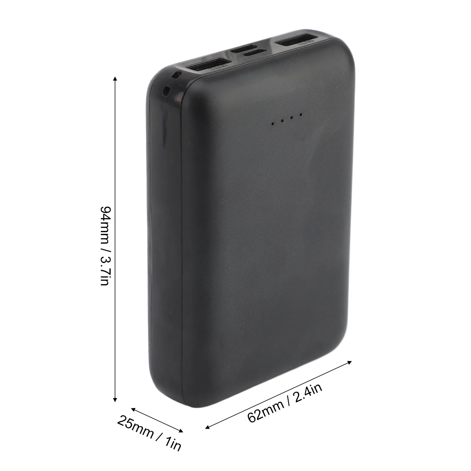 باور بانك 5 فولت، بطارية 10000 مللي أمبير في الساعة، تيار مستمر USB من النوع C، شاحن محمول لسترات التدفئة والسترات والسراويل باللون الأسود