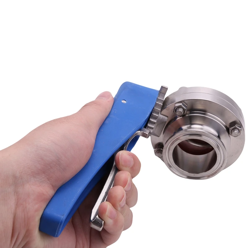 1-1/2 Inch 38Mm SS304 Stainless Steel Sanitary 1.5 Inch Tri Clamp Butterfly Valve Squeeze Trigger For Homebrew Dairy Product