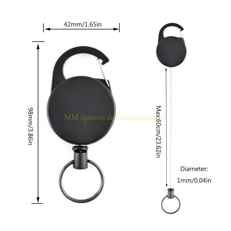 31be سلسلة مفاتيح المفاتيح القابلة للسحب من السلسلة الثقيلة مع تمديد carabiner