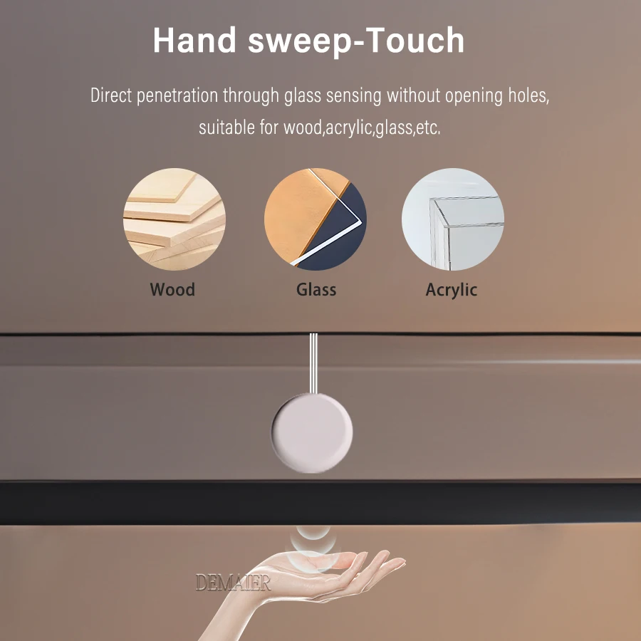 Cabinet Under Touch Collection Dimmable  COB LED Strip Light Bookcase Wardrobe Motion Sensor Closet Lampara Tape Penetrable Wood
