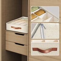 Underwear Drawer Organizer Divide Container For Sock Foldable Portable 20 Grids Underwear Storage Box For Apartment Laundry