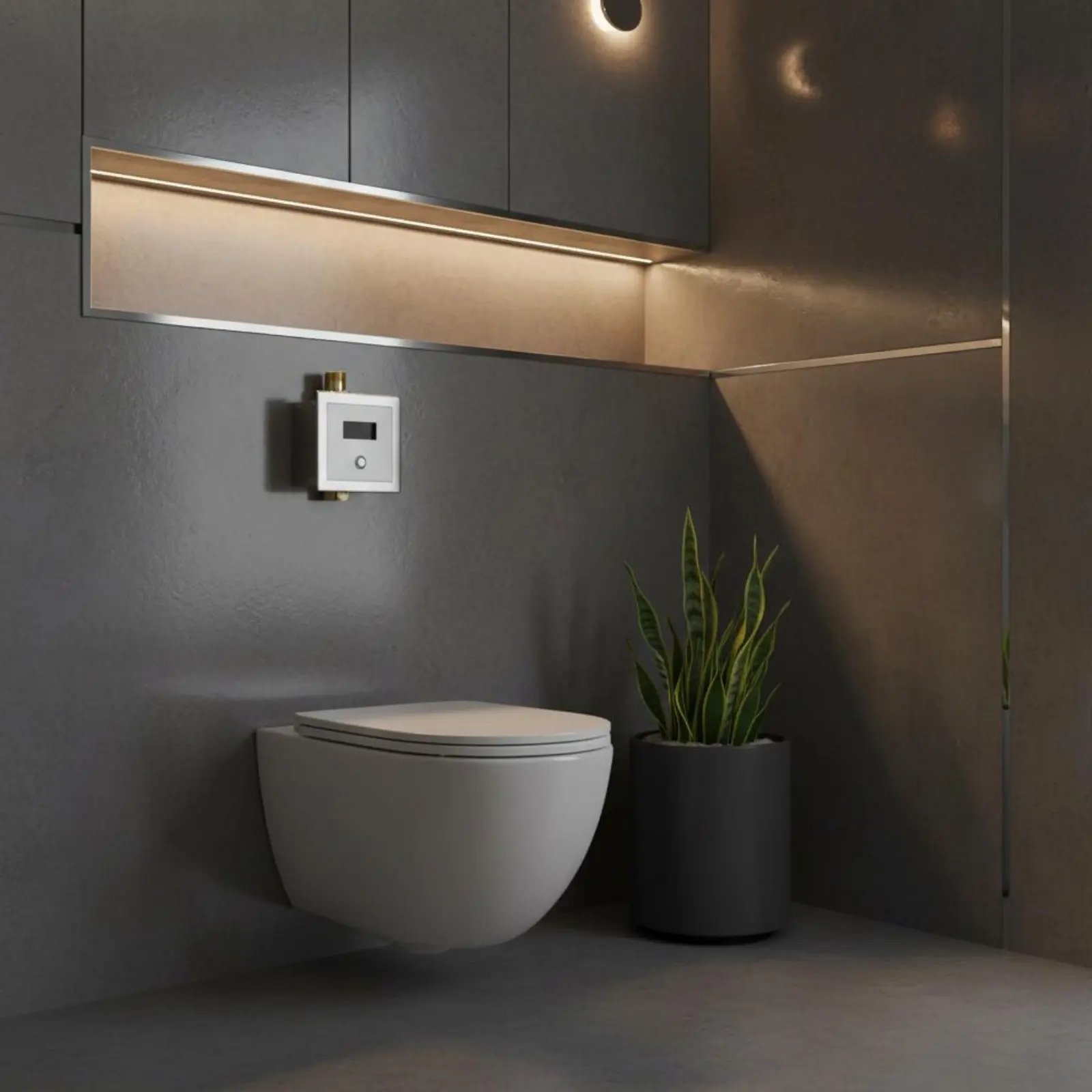 Touchless Floor-Mounted Toilet Flusher Long-Lasting Brass Housing Motion-Activated Flush Mechanism Bathroom Hardware