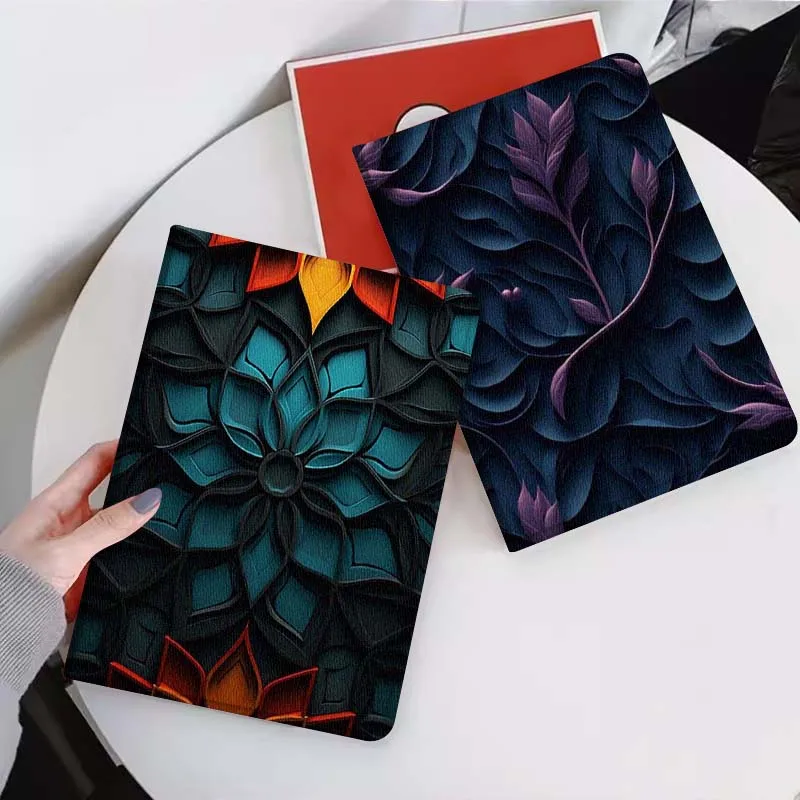 

Dark Purple Leaf Pattern Gift For Xiaomi Mi Pad Mini 4 5 6 7 SE Pro Plus Redmi Pad 2 SE 2025 8.8 11 Foldable Tablet Case