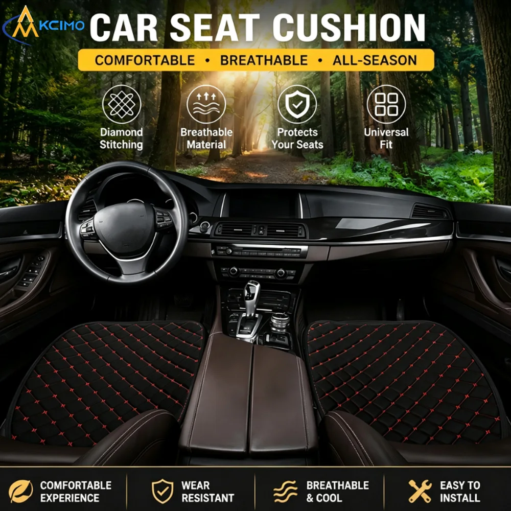 3Pcs Car Seat Cushion Cover Air Permeable Soft Driving Seat Protector Mat Dustproof Anti-Wear Seat Protection Auto Interior