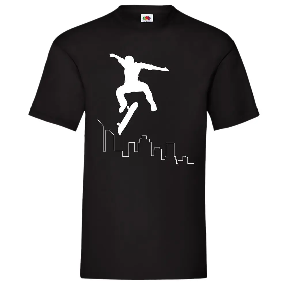 Urban Skateboarder Shadow Silhouette T-Shirt  Tees Cotton Luxury brand vintage oversized