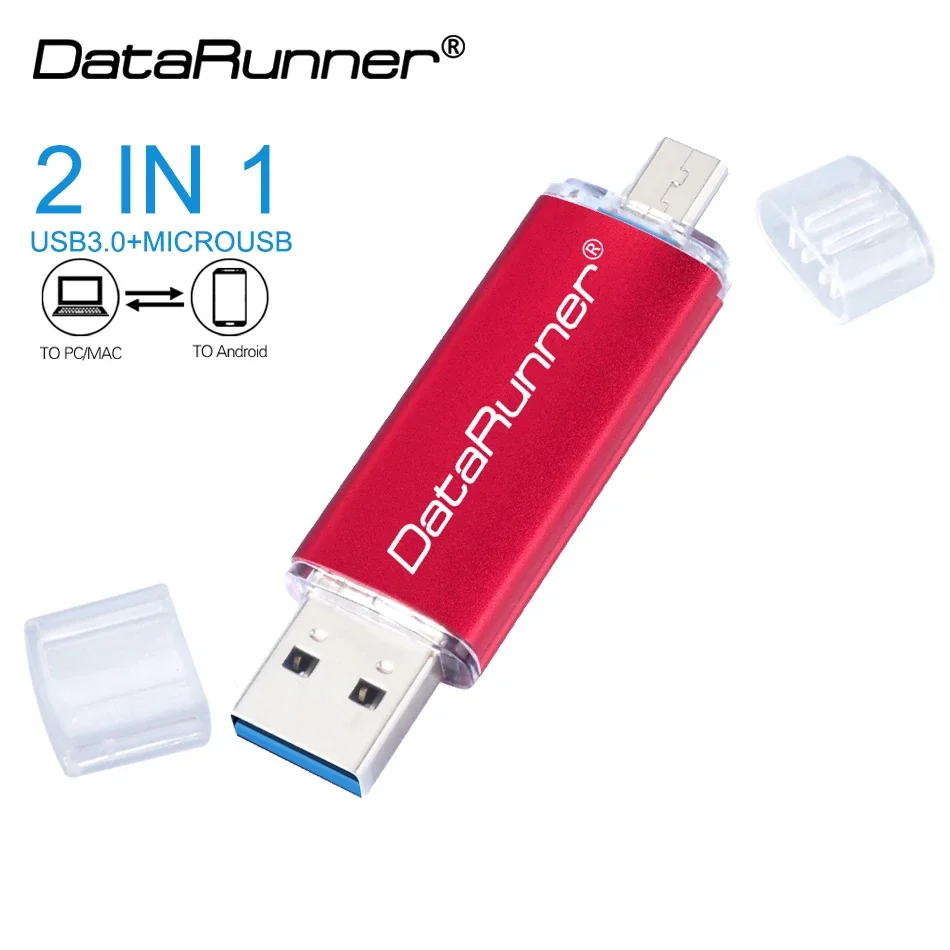 DataRunner USB Flash Drive OTG 2 in 1 USB3.0 & Micro port Pen Drive 32GB 64GB 128GB 256GB High Speed Pendrives cle USB Stick