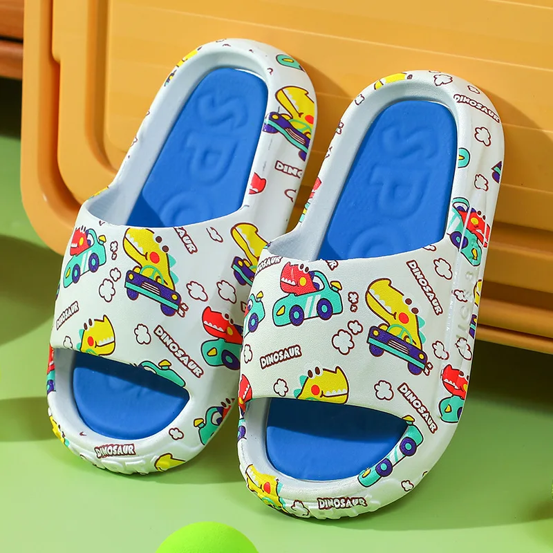 Children Boys Cartoon Slippers Soft Soled Non Slip PVC Indoor Bathroom Slippers Girls Lightweight External Wearing Slippers