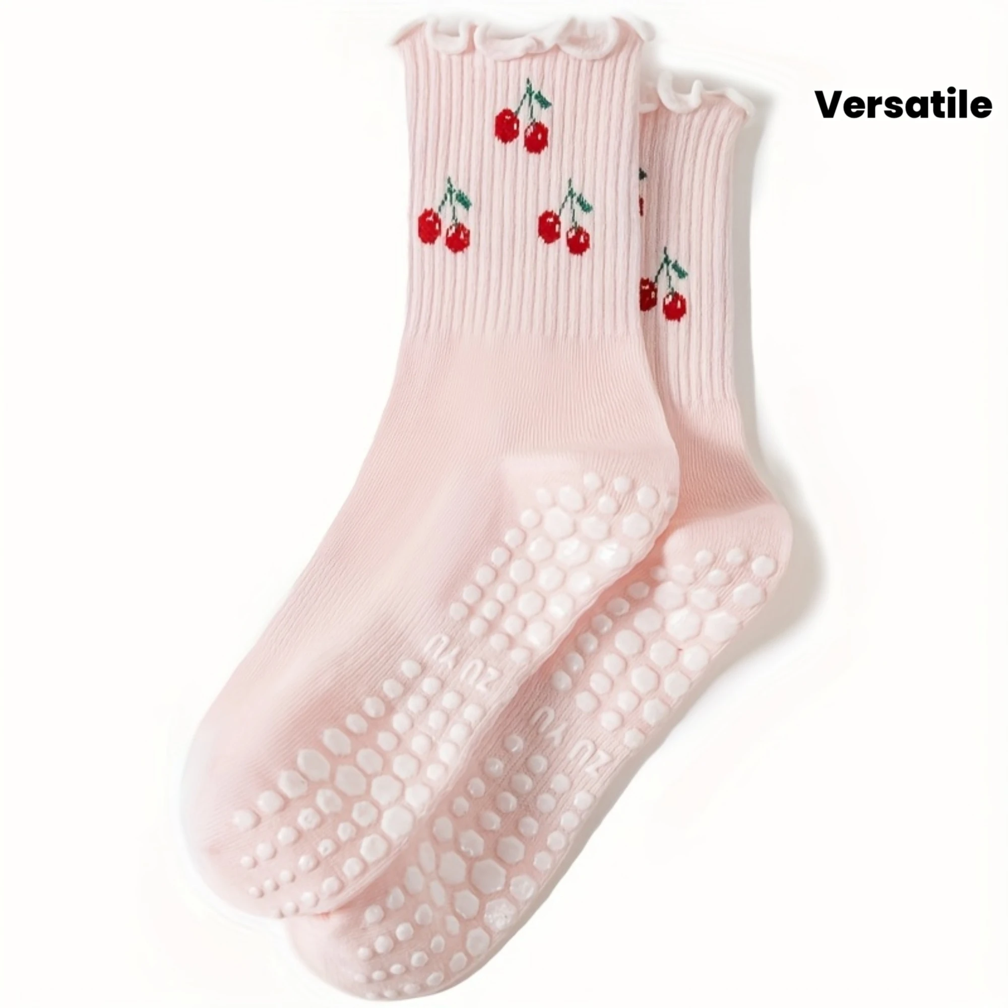 

Cherry Silicone Anti slip Women's Socks Yoga Socks Cute Ballet Pilates Sports Fitness Socks Breathable Sports Socks