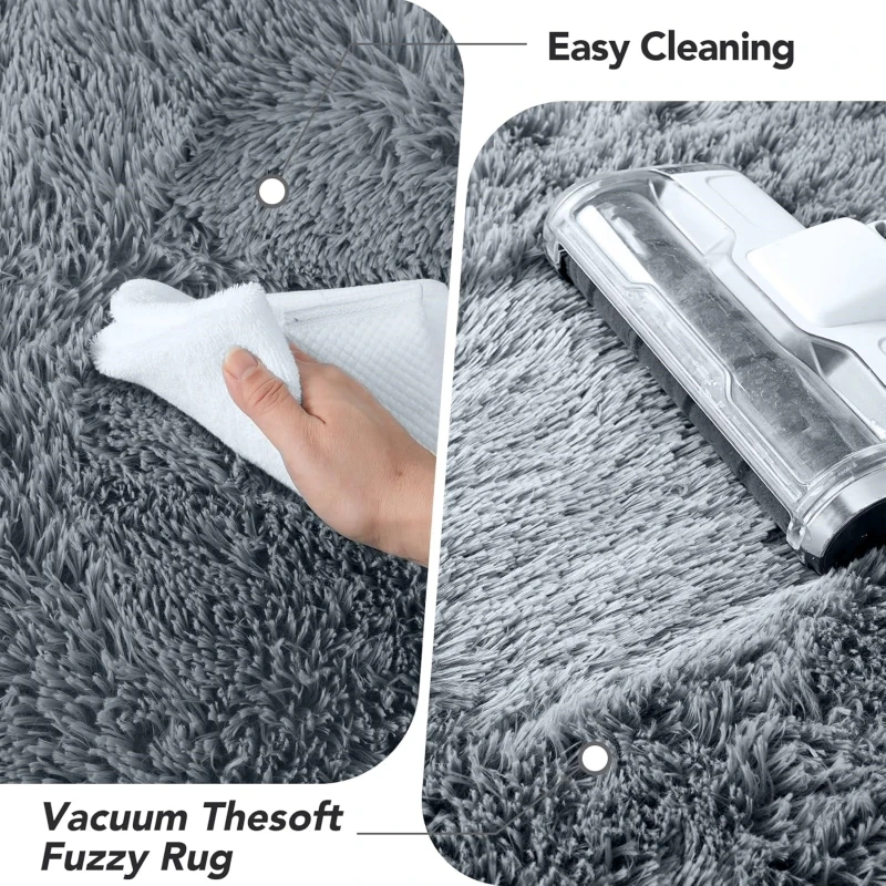 Graue Batik-Shaggy-Teppiche Ultra Weiche Rutschfeste Plüsch-Teppiche Schlafzimmer Wohnzimmer Kinderzimmer Große Größe Wohndekor Bodenmatten – Detail 9