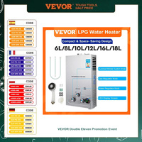 VEVOR LPG Water Heater 6L 8L 10L 12L 16L 18L LPG Liquefied Petroleum Gas Propane Butane Water Heater Stainless Steel Boiler Kit