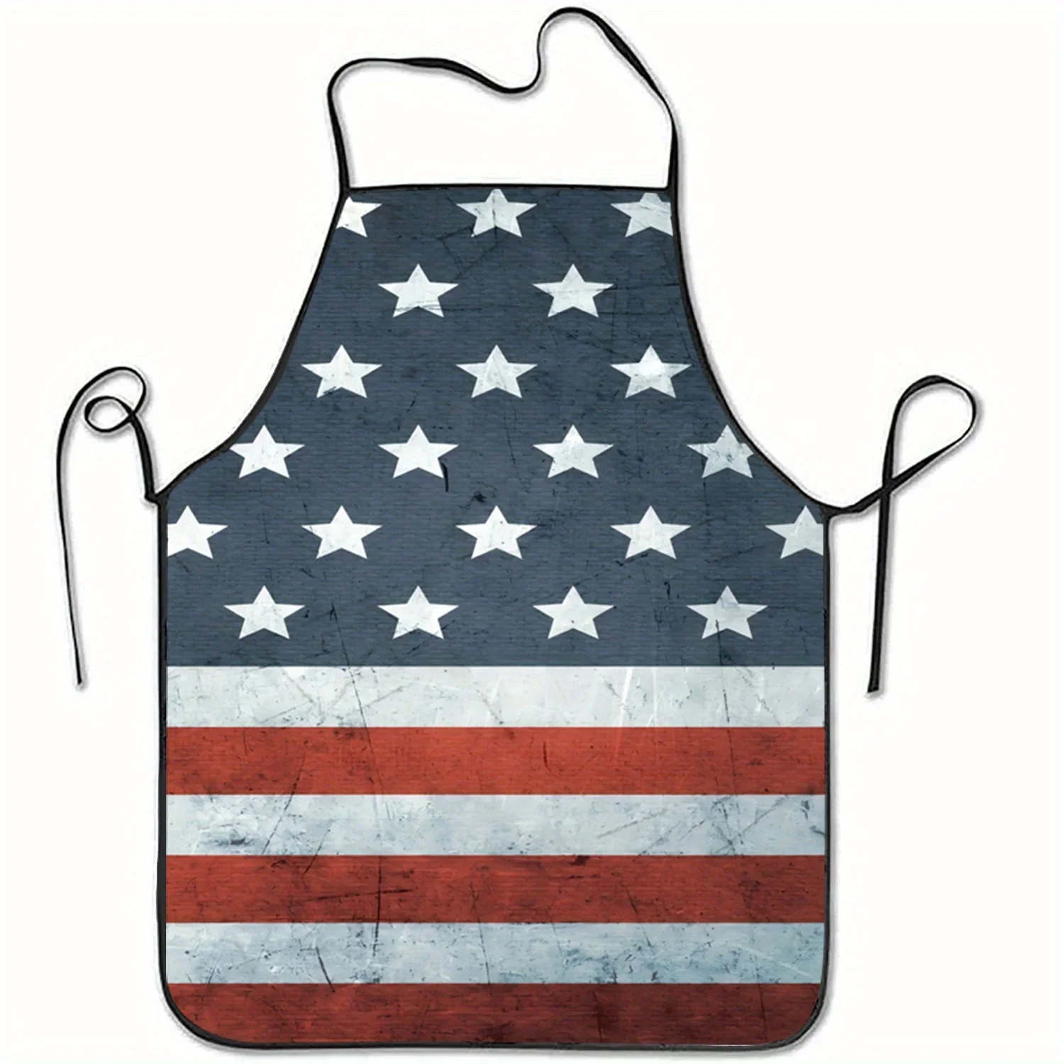 1pc Patriotic American Flag Apron Star-Spangled, Print Polyester, Ideal for Home Kitchen & Baking, Unisex Design