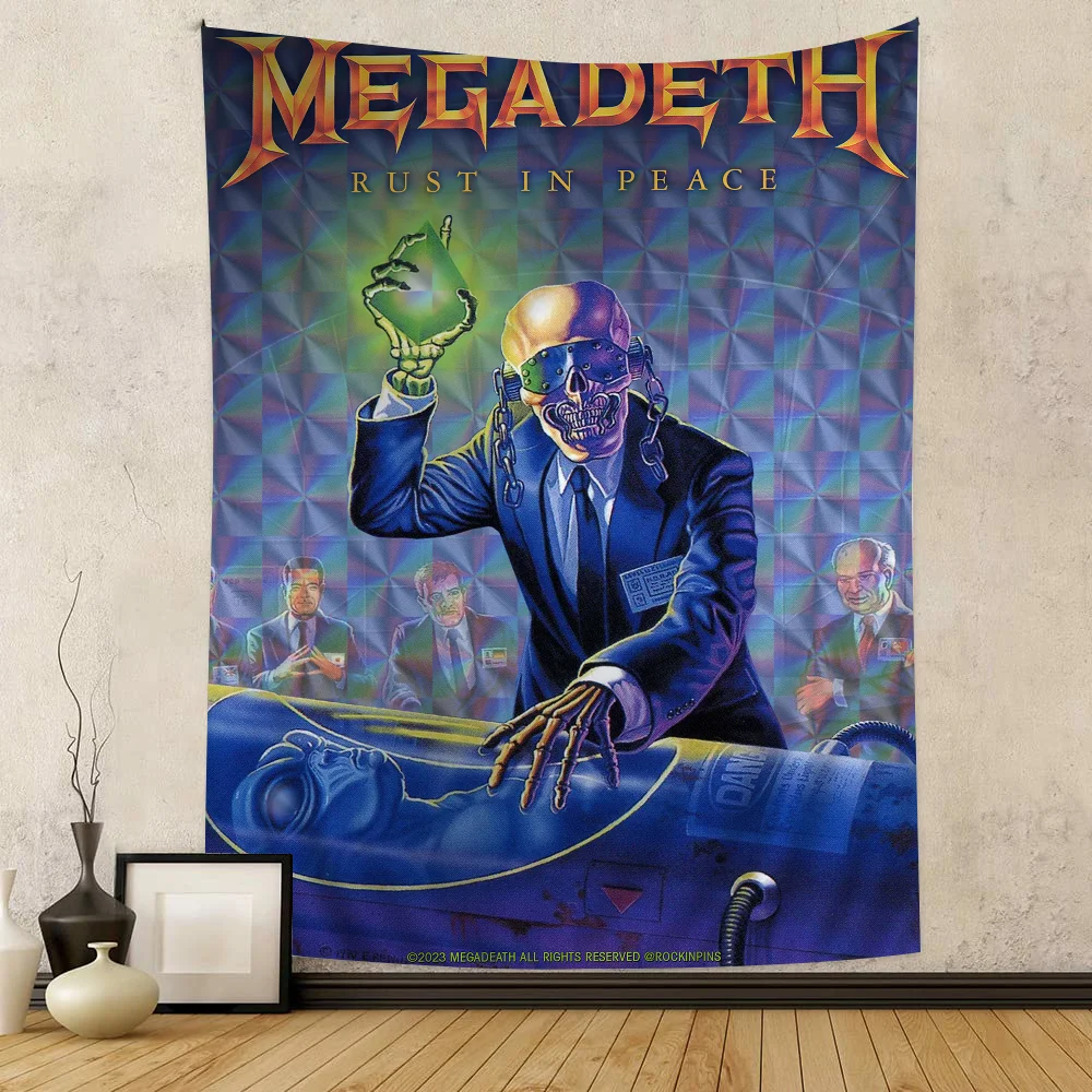 Vintage Megadeths Heavy Metal Rock Band Chart Tapestry Art Science Fiction Room Home Decor Cheap Hippie Wall Hanging