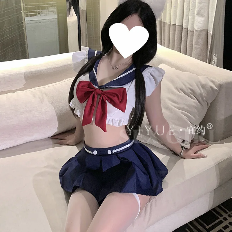 Japanese Anime Schoolgirl Cosplay Costume Sexy Lingerie Student JK Uniform Roleplay Outfits Lolita Underwear Set Erotic Babydoll view 4