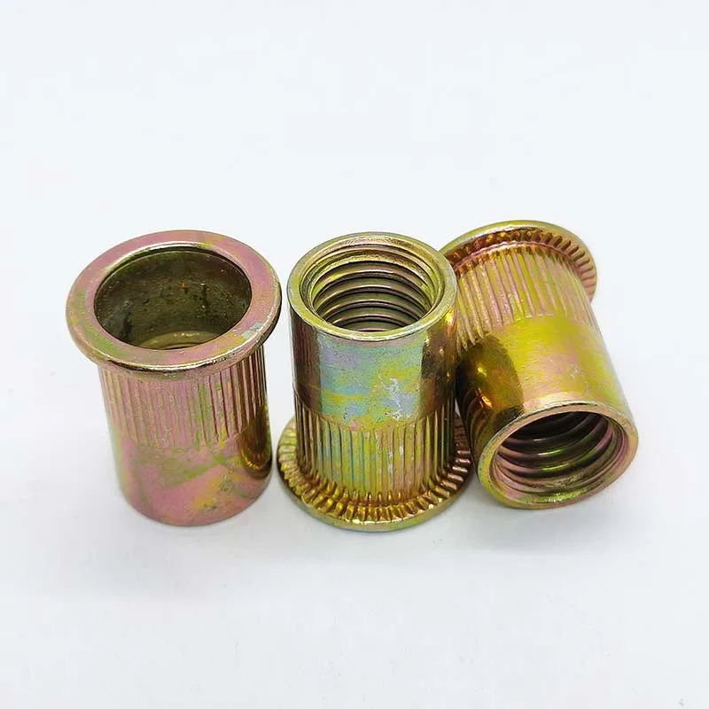 Metric & SAE Rivet Nut Kit M3 M4 M5 M6 M8 M10 M12 Carbon Steel Zinc Plated Finish Flat Head Threaded Insert Nut Rivet Nut Set