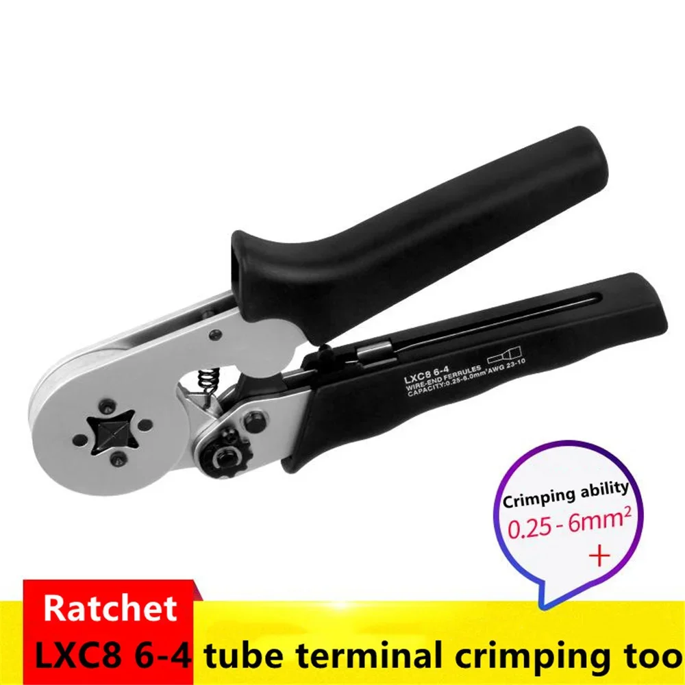 

LXC8-6-4 self-adjusting crimping pliers, tube-type cold-pressing terminal pliers, 6 flat pin-type ends, copper nose crimping