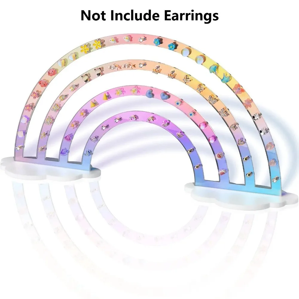 

Jewelry Organizer Cloud Rainbow Earrings Stand Desktop Display DIY Ear Studs Display Holder Transparent Acrylic