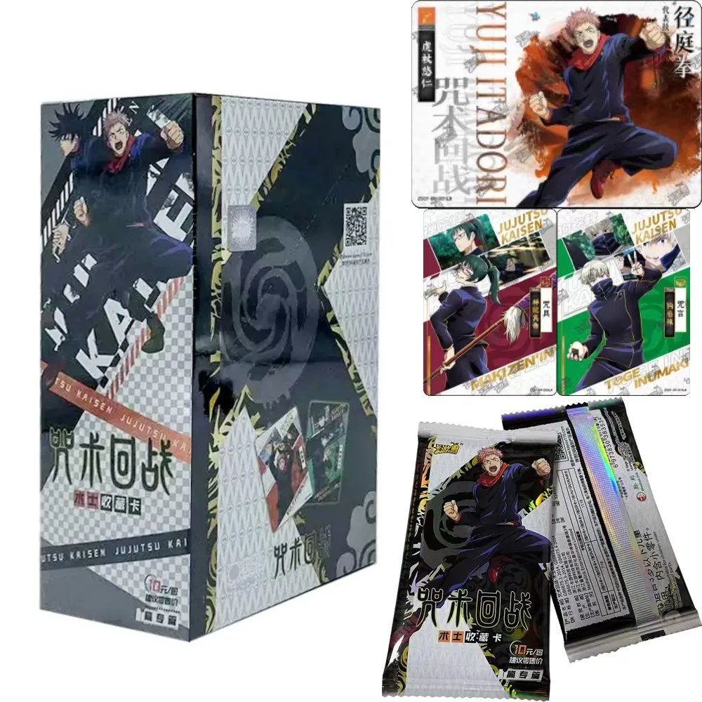 Nova caixa de cartão de coleção jujutsu kaisen, conjunto de personagens de anime, cartão raro flash ssr, edição de luxo, brinquedos de jogo de