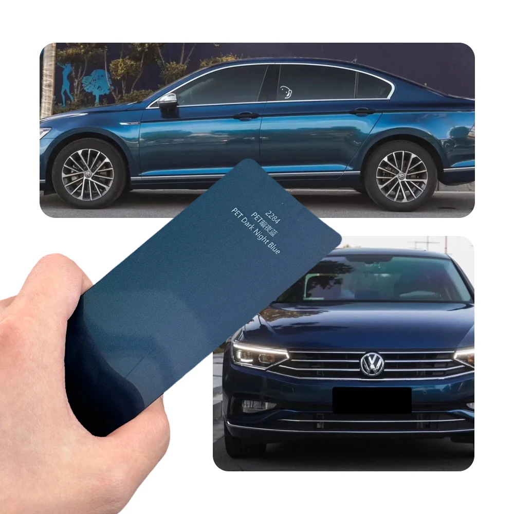Super Bright Night Blue Full Car Wrap Vinyl PVC PET Auto Body Sticker Color Changing Film Roll Paint Protection 1.52X18M