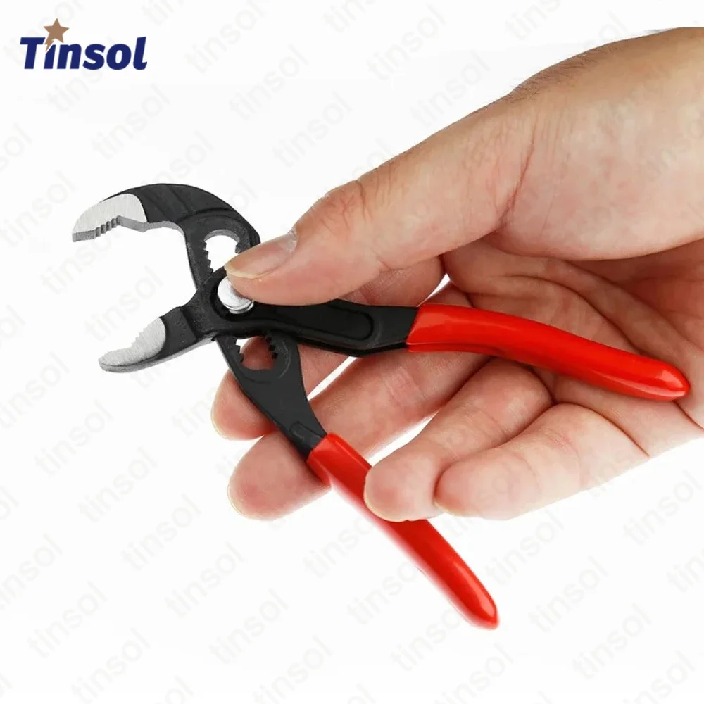 TINSOL 5-12in Mini Water Pump Pliers Multifunction Auto Adjustable Pipe Wrench Wide Opening Plastic Handle Bathroom Plumber Tool