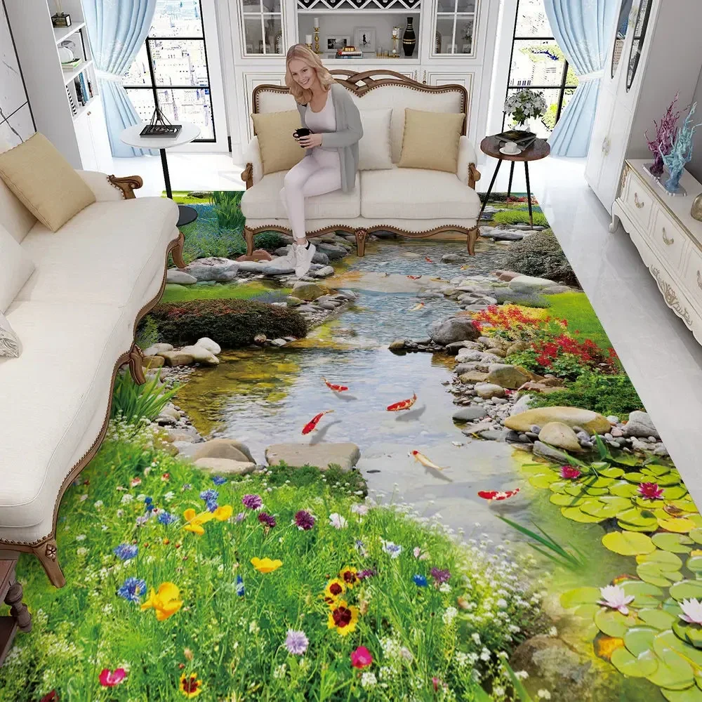 3D Carpet Floor Mat Simulation Landscape Pattern Living Room Carpets Sofa Mat Bedroom Bedside Rugs Entrance Non Slip Doormat Rug
