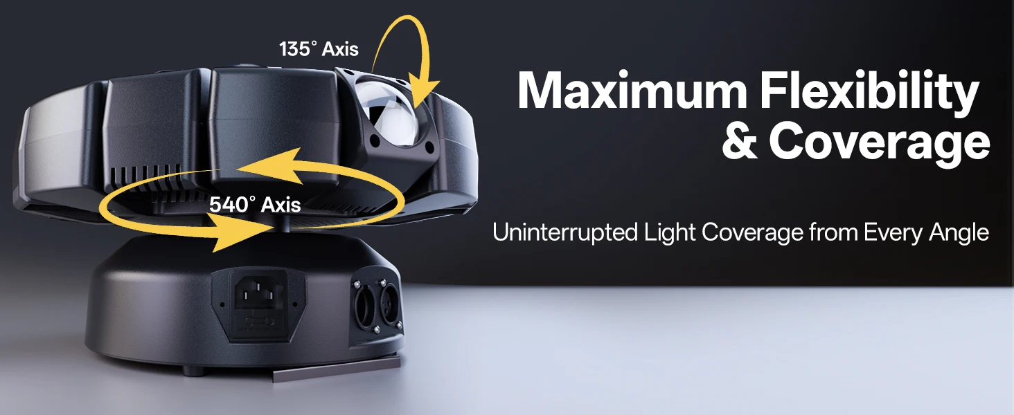 U'King 150W RGBW 8-Armed Moving Head Light Auto Speed Magic Ball Stage Light DMX512 DJ Light For Wedding Party KTV Home Theater