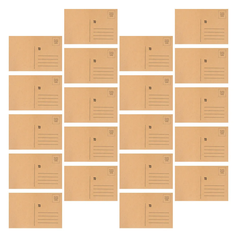 50Sheets Blank Postcards Kraft Paper Smooth Surface Printable One Side Address Side for Mailing DIY Craft Projects Travel