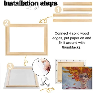Diy Wood Canvas Stretcher Bars, Removable Frame Kit, Easy to Mount, Wooden Frames Oil Painting Kit, Diamond Painting 11 Main Sales Frame with Frame - №3