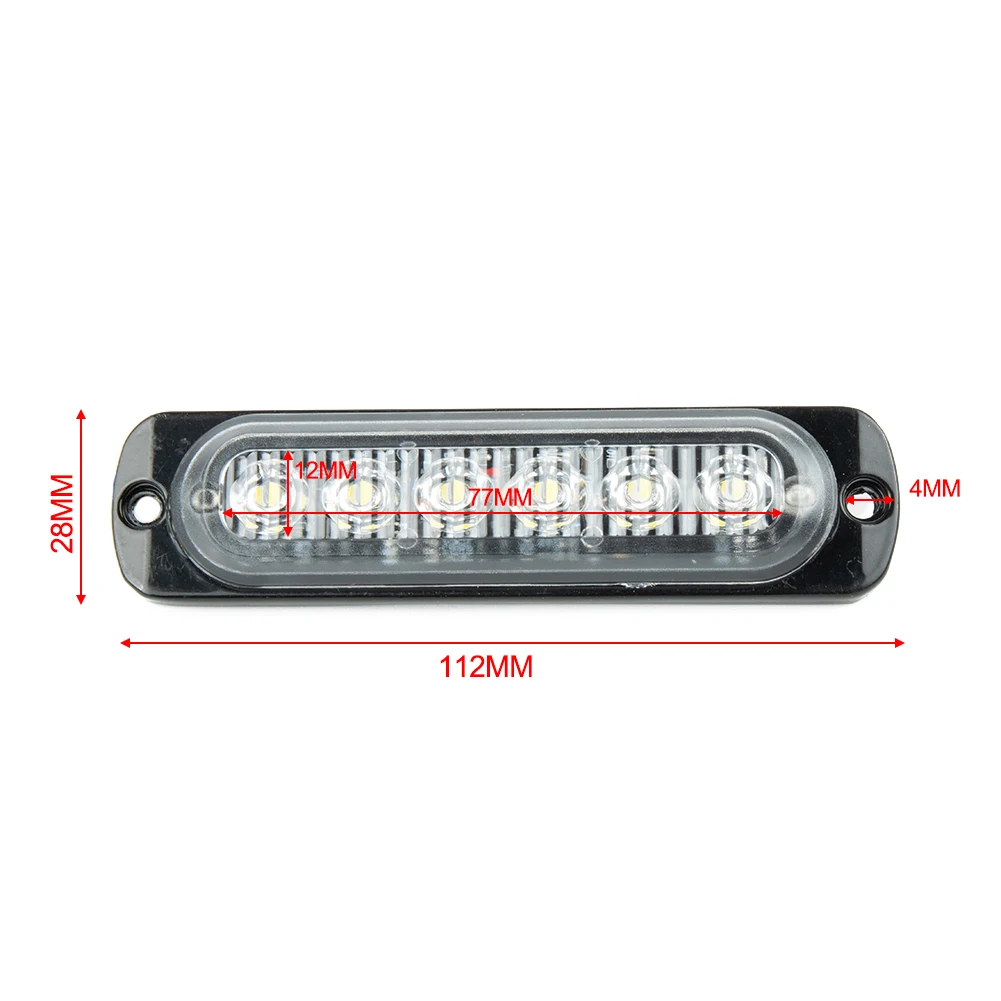 Fit For DC 12V-24V Car SUV Van Truck ATV UTV Super Bright White Light Car 6LED DRL Daytime Running Light Flash Light Fog Light