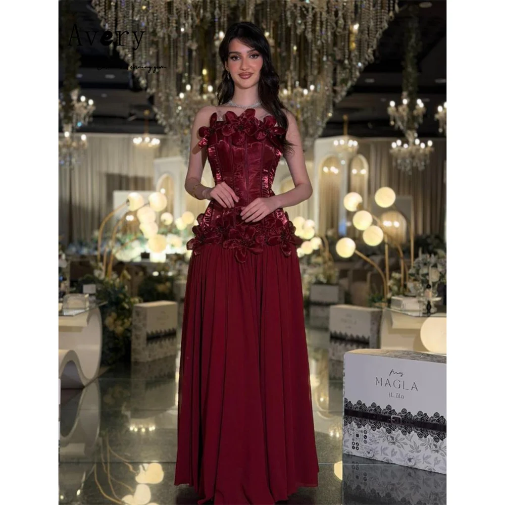aliexpress burgundy dress Avery Custom A-line Flower Off-shoulder Luxurious Party Dresses for Luxury Party Elegant Woman Ball Gown Dress Quinceanera