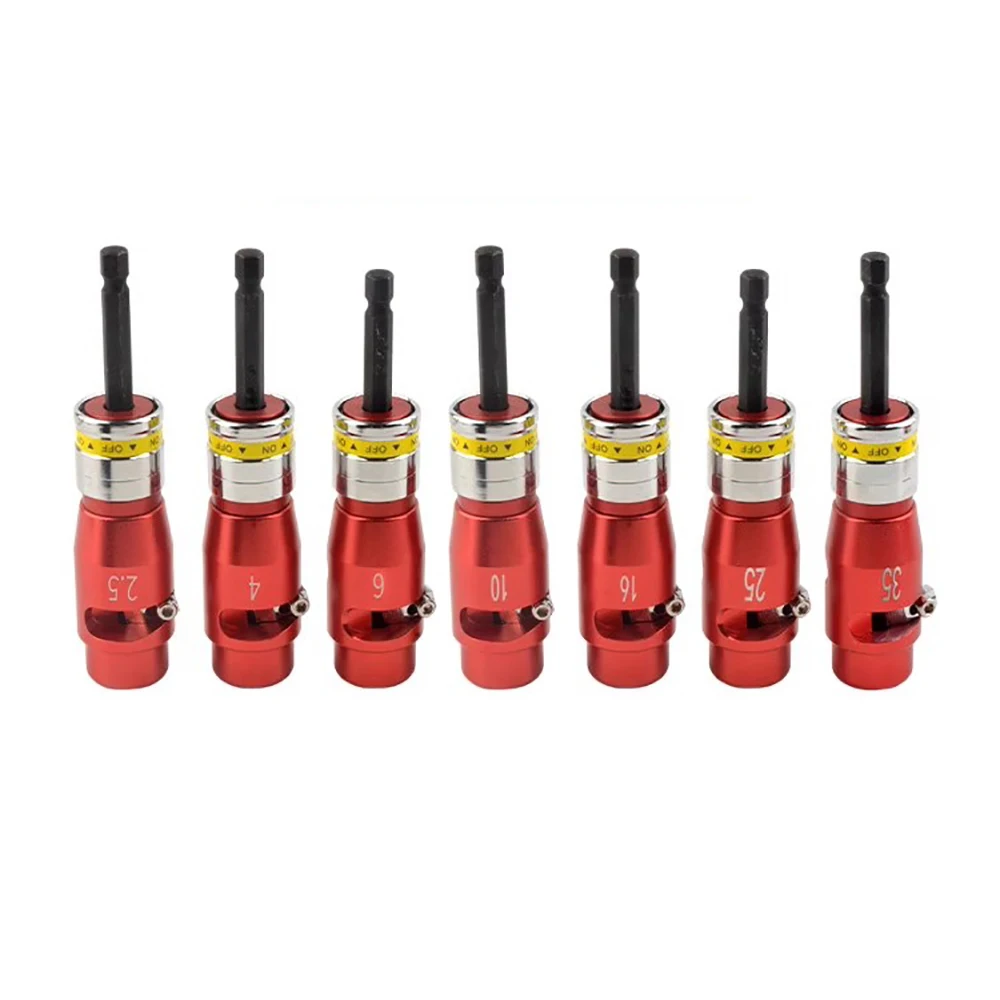 7PCS Electric Wire Stripper Set for BV Cables 2.5-35 sq mm, Adjustable Stripping Length 10-33mm